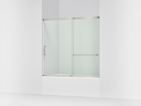 Elate® 56-1/4"-59-5/8" W x 56-3/4" H sliding bath door with 1/4"-thick Crystal Clear glass