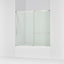 Elate® 56-1/4"-59-5/8" W x 56-3/4" H sliding bath door with 1/4"-thick Crystal Clear glass
