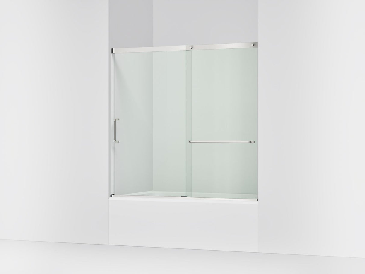 Elate® 56-1/4"-59-5/8" W x 56-3/4" H sliding bath door with 1/4"-thick Crystal Clear glass