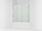 Elate® 56-1/4"-59-5/8" W x 56-3/4" H sliding bath door with 1/4"-thick Crystal Clear glass