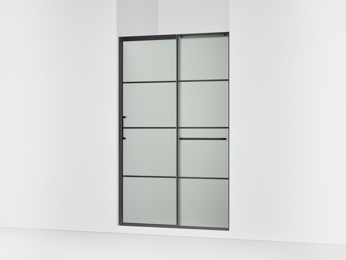 Elate® 44-1/4"-47-5/8" W x 75-1/2" H sliding shower door with 5/16"-thick Frosted glass