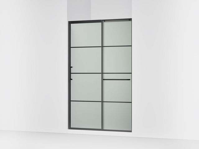 Elate® 44-1/4"-47-5/8" W x 75-1/2" H sliding shower door with 5/16"-thick Frosted glass