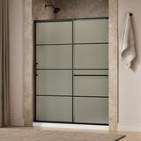 Elate® 62-1/4"-65-5/8" W x 75-1/2" H sliding shower door with 5/16"-thick Frosted glass