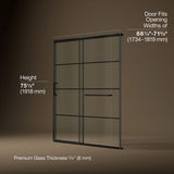 Elate® 68-1/4"-71-5/8" W x 75-1/2" H sliding shower door with 5/16"-thick Crystal Clear glass