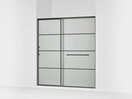 Elate® 68-1/4"-71-5/8" W x 75-1/2" H sliding shower door with 5/16"-thick Frosted glass
