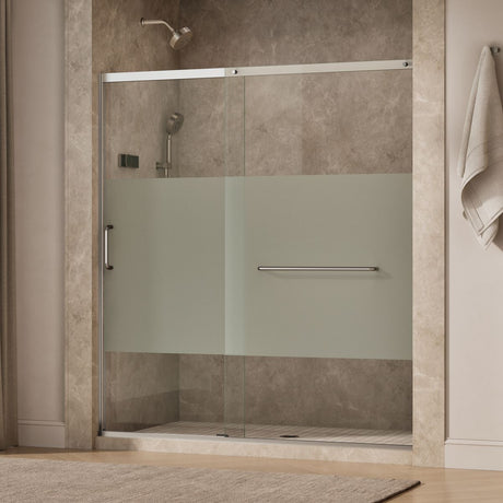 Elate® 68-1/4"-71-5/8" W x 75-1/2" H sliding shower door with 5/16"-thick Crystal Clear glass