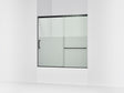 Elate® 56-1/4"-59-5/8" W x 56-3/4" H sliding bath door with 5/16"-thick Crystal Clear glass