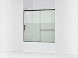 Elate® 56-1/4"-59-5/8" W x 56-3/4" H sliding bath door with 5/16"-thick Crystal Clear glass