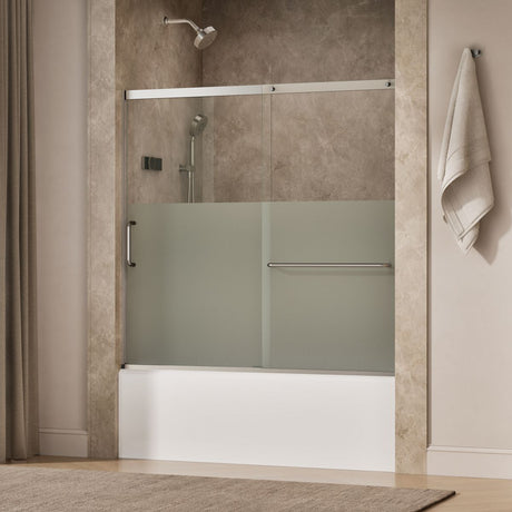 Elate® 56-1/4"-59-5/8" W x 56-3/4" H sliding bath door with 5/16"-thick Crystal Clear glass