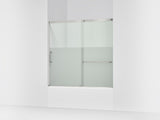 Elate® 56-1/4"-59-5/8" W x 56-3/4" H sliding bath door with 5/16"-thick Crystal Clear glass