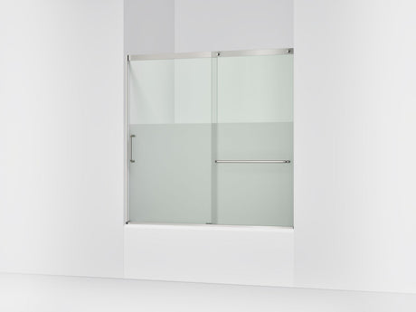 Elate® 56-1/4"-59-5/8" W x 56-3/4" H sliding bath door with 5/16"-thick Crystal Clear glass
