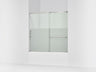 Elate® 56-1/4"-59-5/8" W x 56-3/4" H sliding bath door with 5/16"-thick Crystal Clear glass