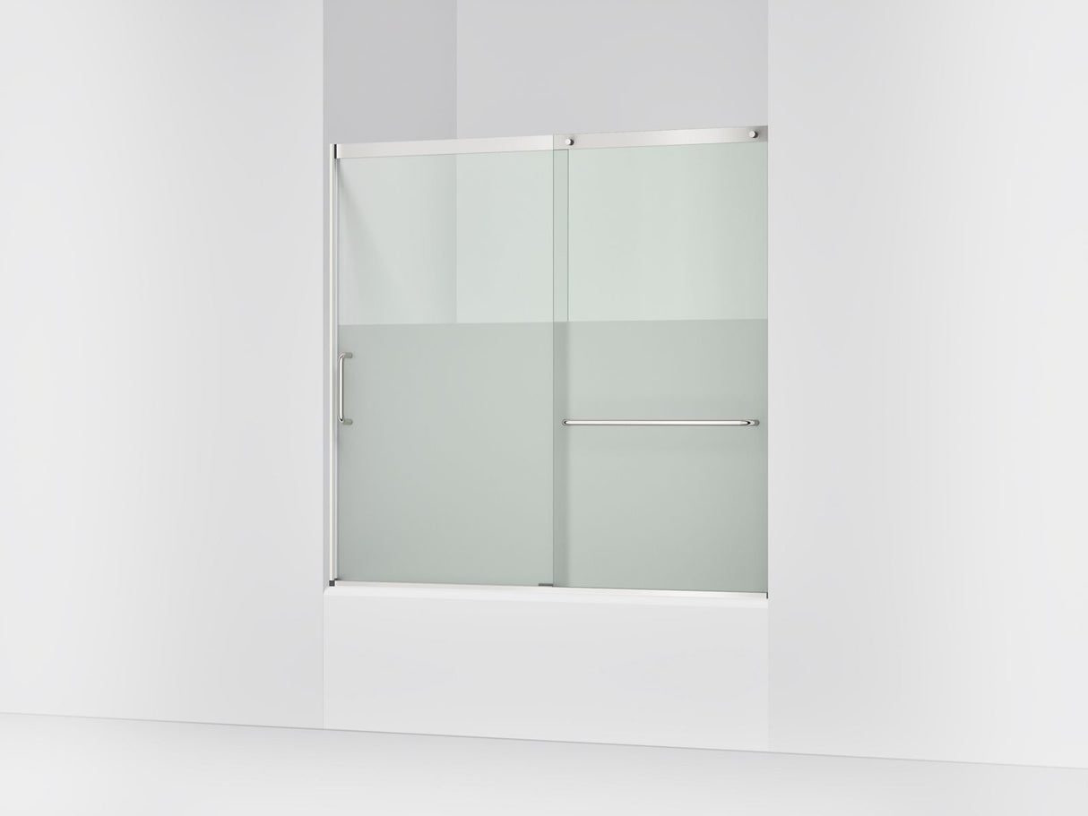 Elate® 56-1/4"-59-5/8" W x 56-3/4" H sliding bath door with 5/16"-thick Crystal Clear glass