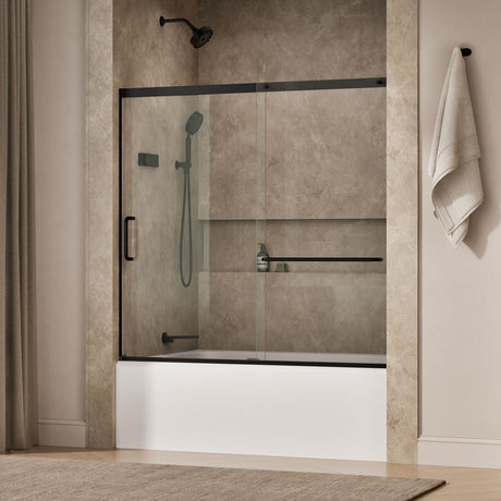 Elate® 56-1/4"-59-5/8" W x 56-3/4" H sliding bath door with 5/16"-thick Crystal Clear glass