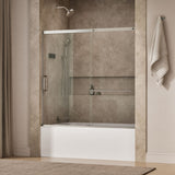 Elate® 56-1/4"-59-5/8" W x 56-3/4" H sliding bath door with 5/16"-thick Crystal Clear glass