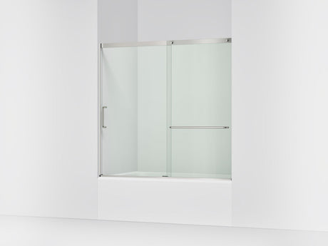 Elate® 56-1/4"-59-5/8" W x 56-3/4" H sliding bath door with 5/16"-thick Crystal Clear glass