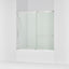Elate® 56-1/4"-59-5/8" W x 56-3/4" H sliding bath door with 5/16"-thick Crystal Clear glass