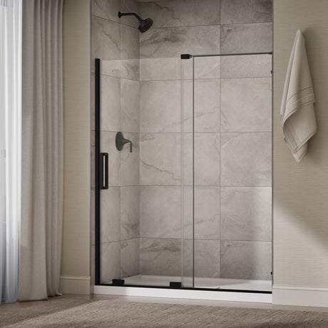 Echelon® 55-3/4"-59-3/4" W x 71-3/4" H sliding shower door with 5/16"-thick Crystal Clear glass