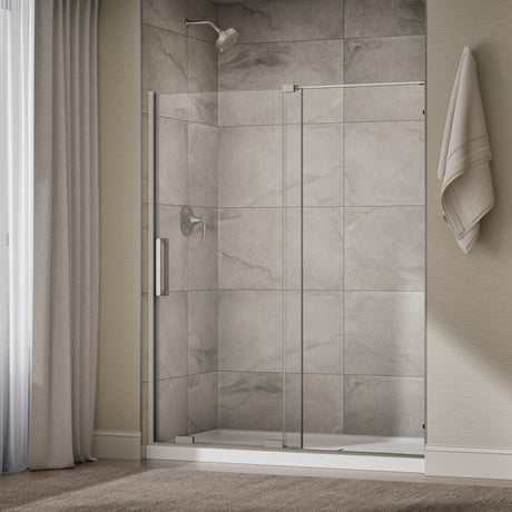 Echelon® 55-3/4"-59-3/4" W x 71-3/4" H sliding shower door with 5/16"-thick Crystal Clear glass