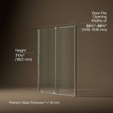 Echelon® 55-3/4"-59-3/4" W x 71-3/4" H sliding shower door with 5/16"-thick Crystal Clear glass