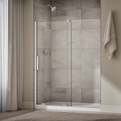 Echelon® 55-3/4"-59-3/4" W x 71-3/4" H sliding shower door with 5/16"-thick Crystal Clear glass