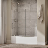 Echelon® 55-3/4"-59-3/4" W x 58-1/4" H bypass bath door with 5/16"-thick Crystal Clear glass