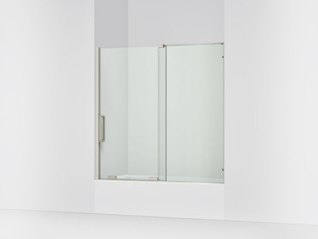 Echelon® 55-3/4"-59-3/4" W x 58-1/4" H bypass bath door with 5/16"-thick Crystal Clear glass