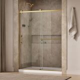 Rely® 56-5/8"-59-5/8" W x 76.99" H sliding shower door with 3/8"-thick Crystal Clear glass