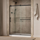 Rely® 56-5/8"-59-5/8" W x 76.99" H sliding shower door with 3/8"-thick Crystal Clear glass