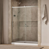 Rely® 56-5/8"-59-5/8" W x 76.99" H sliding shower door with 3/8"-thick Crystal Clear glass