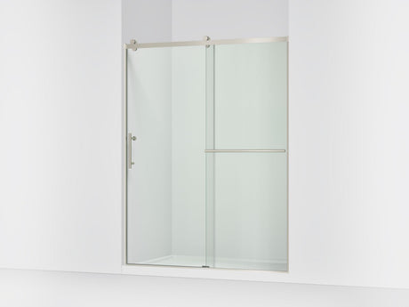 Rely® 56-5/8"-59-5/8" W x 76.99" H sliding shower door with 3/8"-thick Crystal Clear glass