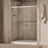 Rely® 56-5/8"-59-5/8" W x 76.99" H sliding shower door with 3/8"-thick Crystal Clear glass