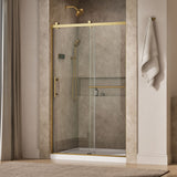 Rely® 44-5/8"-47-5/8" W x 76.99" H sliding shower door with 3/8"-thick Crystal Clear glass
