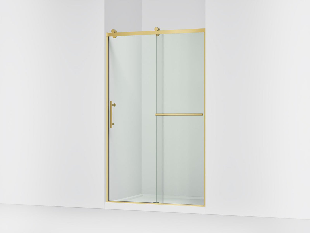 Rely® 44-5/8"-47-5/8" W x 76.99" H sliding shower door with 3/8"-thick Crystal Clear glass