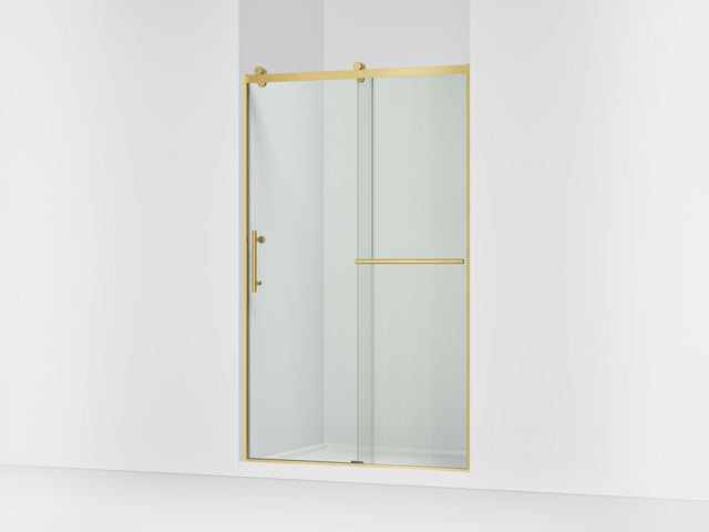 Rely® 44-5/8"-47-5/8" W x 76.99" H sliding shower door with 3/8"-thick Crystal Clear glass