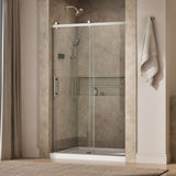 Rely® 44-5/8"-47-5/8" W x 76.99" H sliding shower door with 3/8"-thick Crystal Clear glass