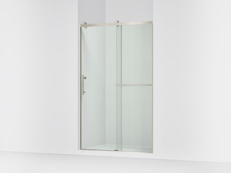 Rely® 44-5/8"-47-5/8" W x 76.99" H sliding shower door with 3/8"-thick Crystal Clear glass