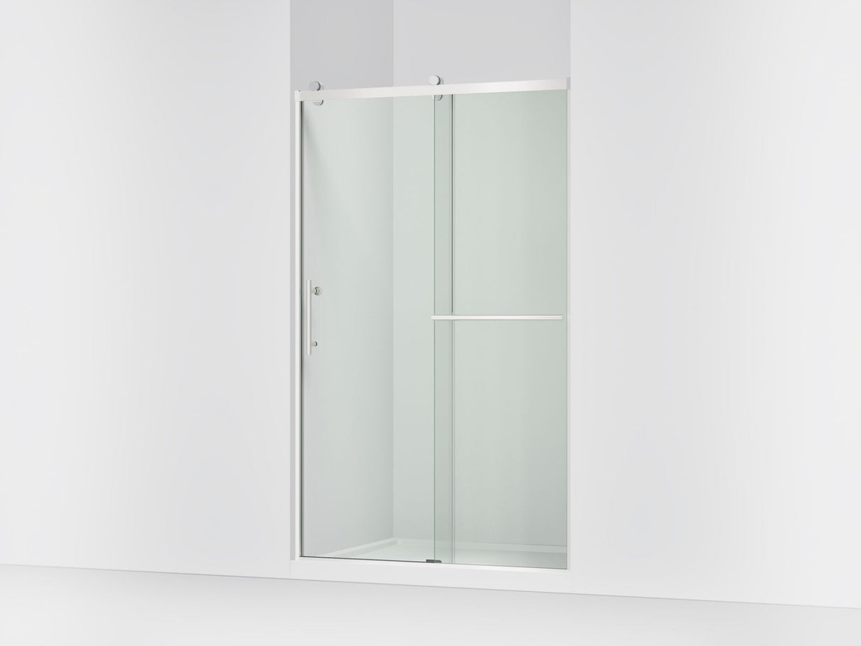 Rely® 44-5/8"-47-5/8" W x 76.99" H sliding shower door with 3/8"-thick Crystal Clear glass