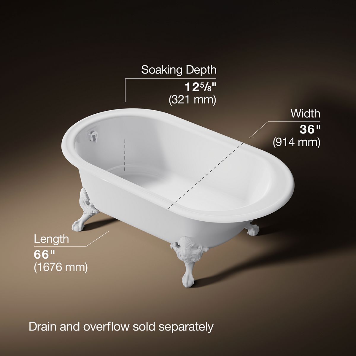 Iron Works® Historic™ 66" x 36" freestanding bath
