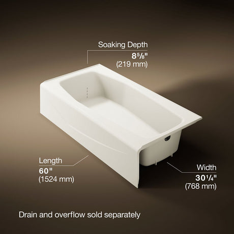 Villager® 60" x 30-1/4" alcove bath, right drain