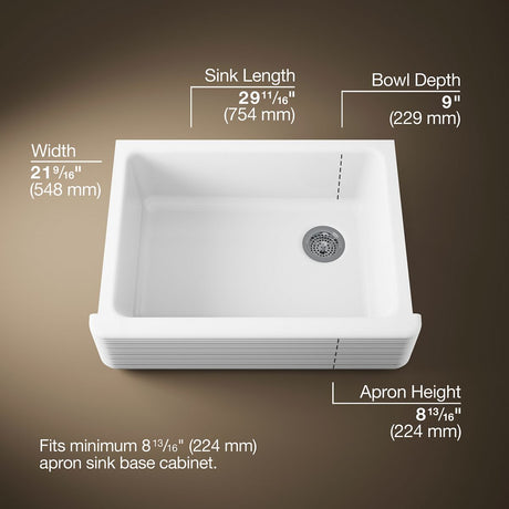 Whitehaven® Hayridge® 29-11/16"undermount single-bowl farmhouse kitchen sink