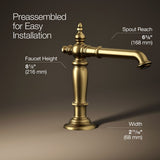 Artifacts® Bathroom sink faucet spout with Column design, 1.2 gpm