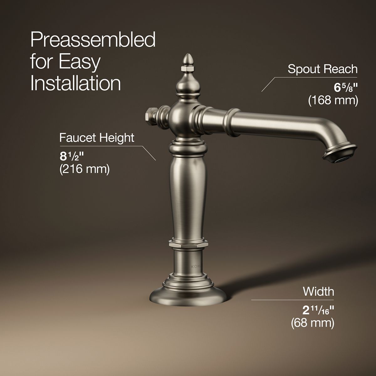 Artifacts® Bathroom sink faucet spout with Column design, 1.2 gpm