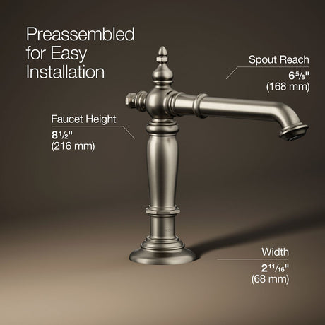 Artifacts® Bathroom sink faucet spout with Column design, 1.2 gpm