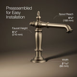 Artifacts® Bathroom sink faucet spout with Column design, 1.2 gpm