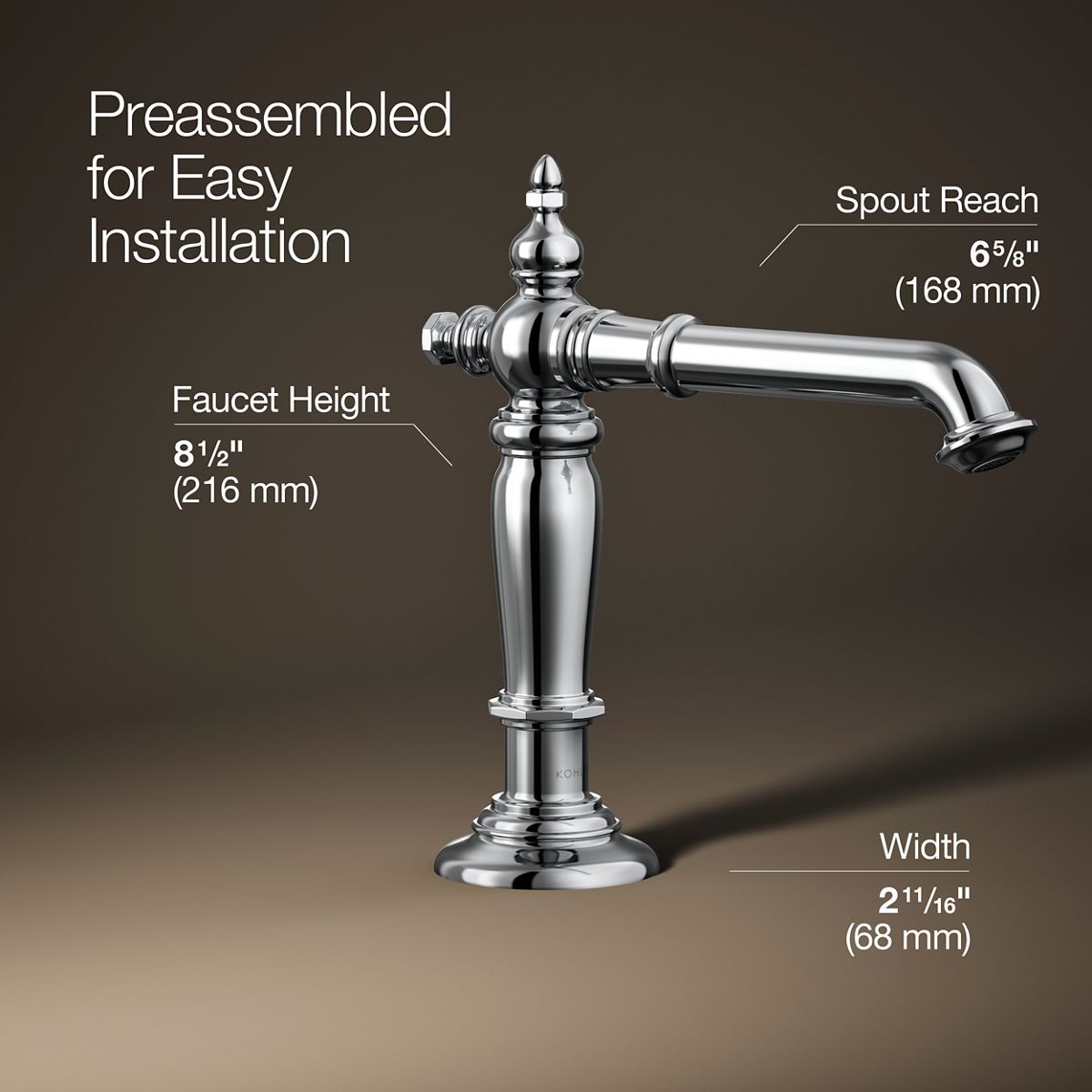Artifacts® Bathroom sink faucet spout with Column design, 1.2 gpm