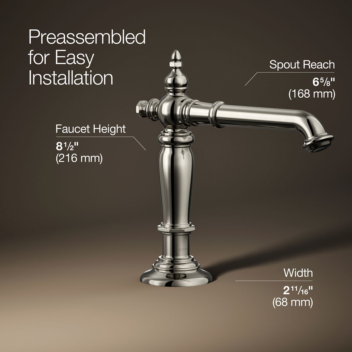 Artifacts® Bathroom sink faucet spout with Column design, 1.2 gpm