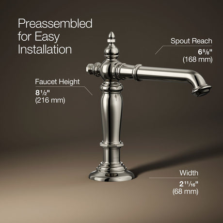 Artifacts® Bathroom sink faucet spout with Column design, 1.2 gpm