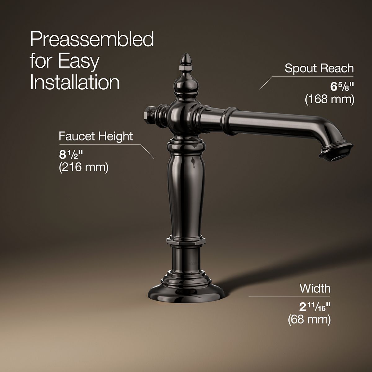 Artifacts® Bathroom sink faucet spout with Column design, 1.2 gpm