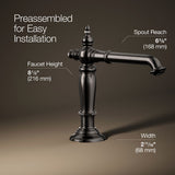 Artifacts® Bathroom sink faucet spout with Column design, 1.2 gpm